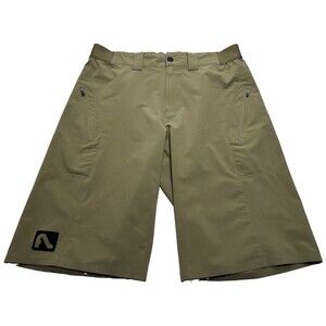 Men's Flylow Gear Goodson Shorts 11" Size 32 Olive Green #2665